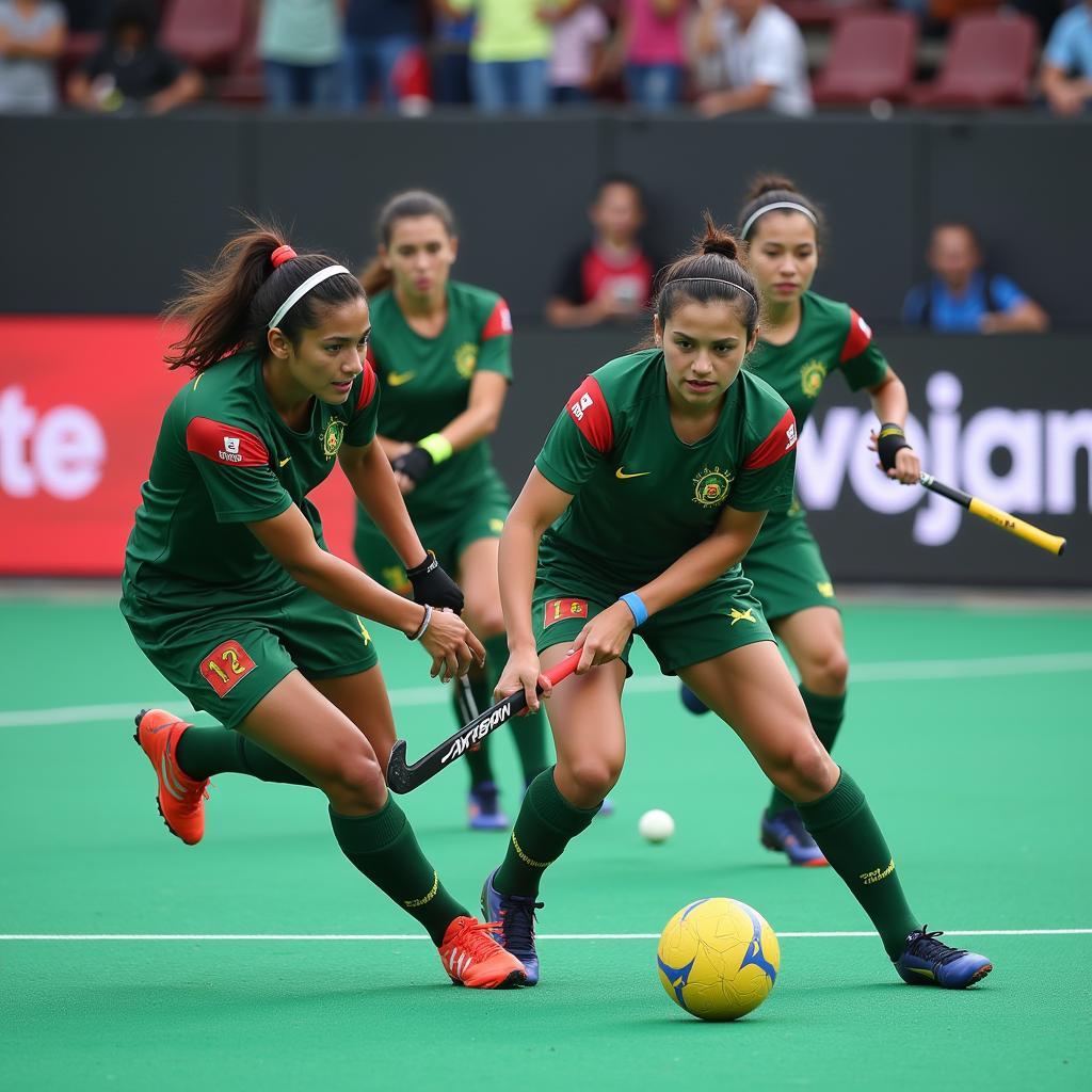 Pakistan Hockey Team in Action During an International Match