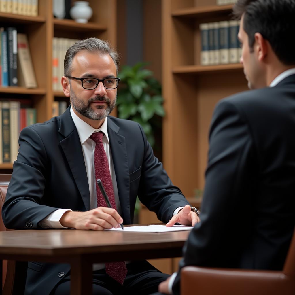 Lawyer-Client Meeting in Pakistan Law House