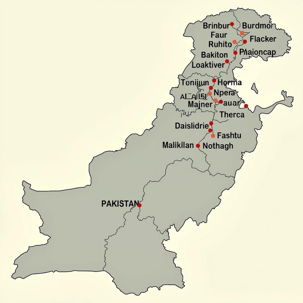 Pashto Language Map in Pakistan