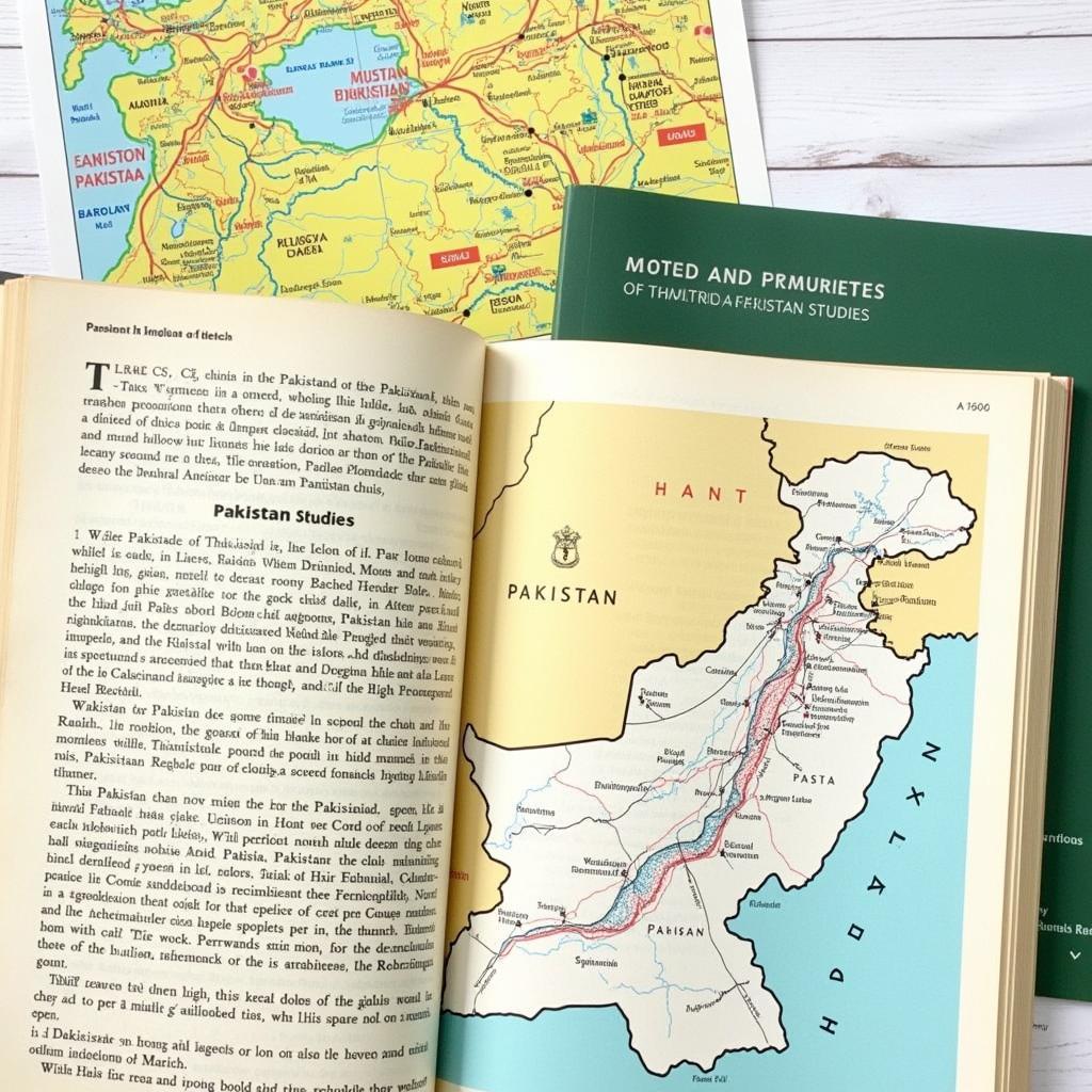 Pakistan Studies Textbook and Map of Pakistan