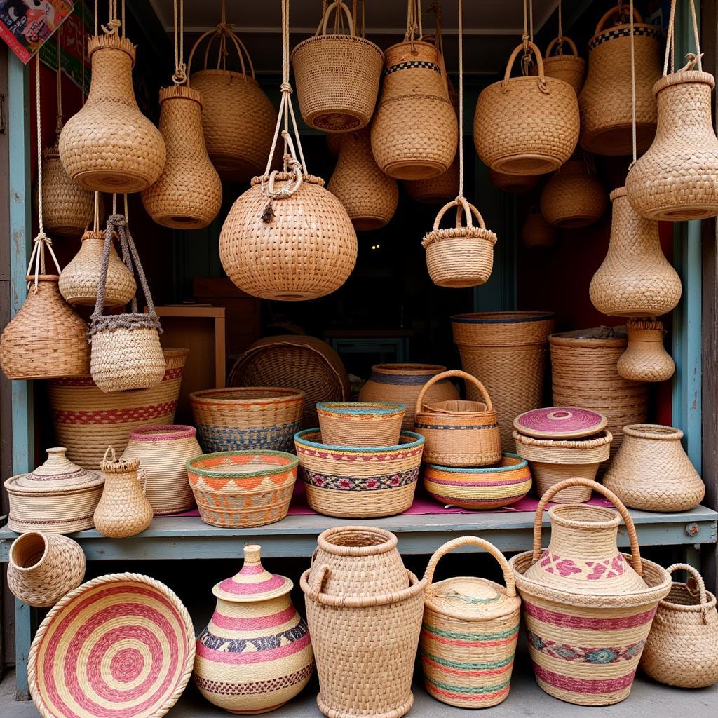 Variety of Baskets in a Pakistani Market