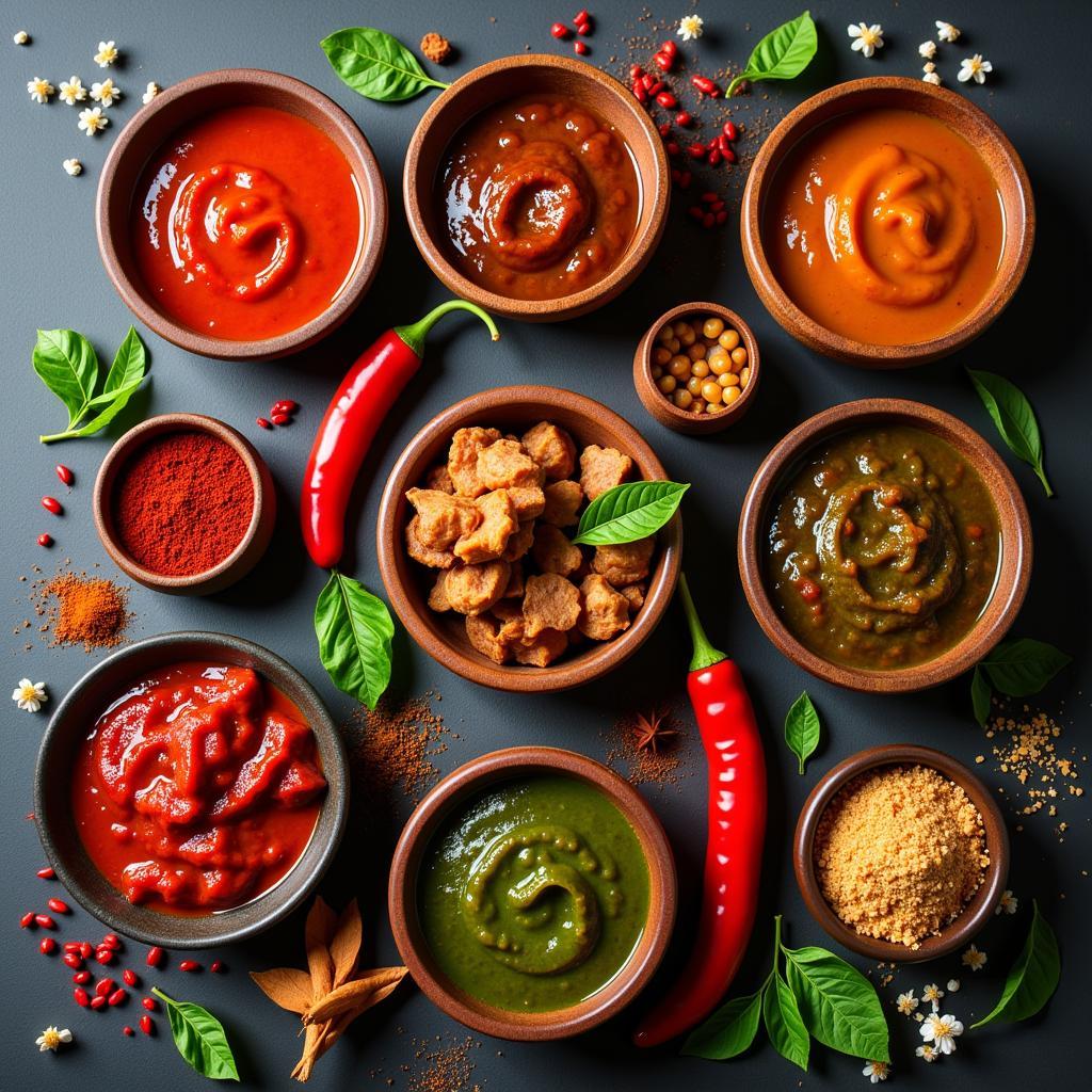 Variety of Pakistani Chilli Sauces