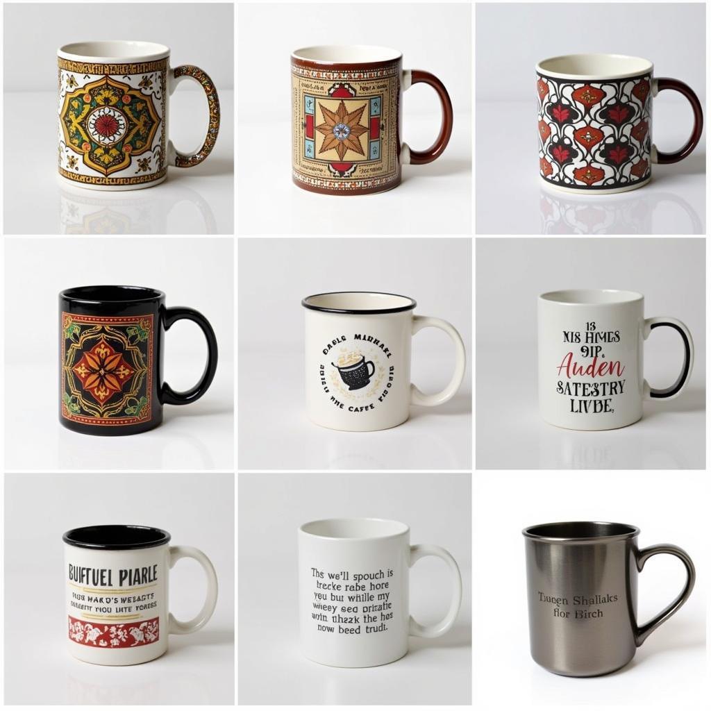 Variety of Pakistani Coffee Mugs