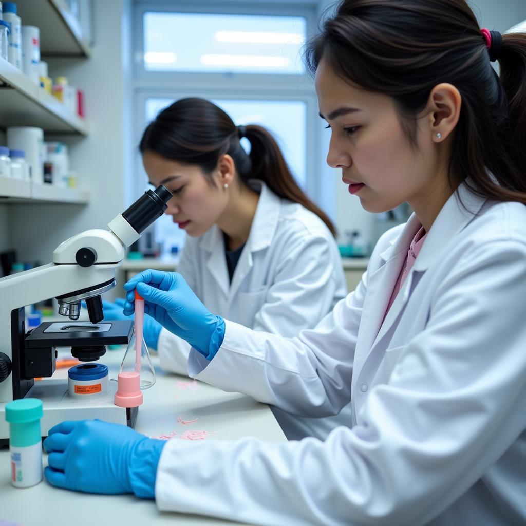 Pakistani Cosmetic Scientists in a Laboratory