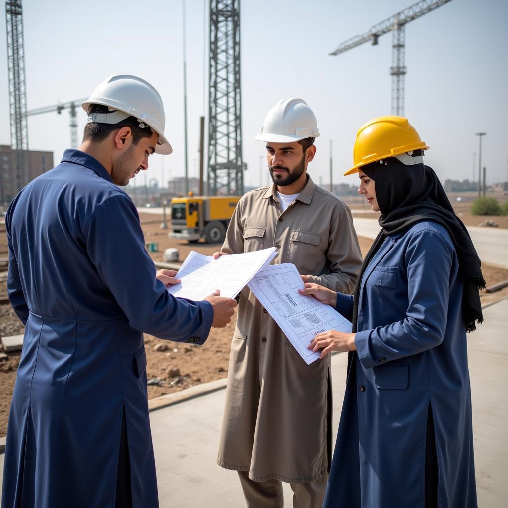 Pakistani Engineers Collaborating on an Infrastructure Project