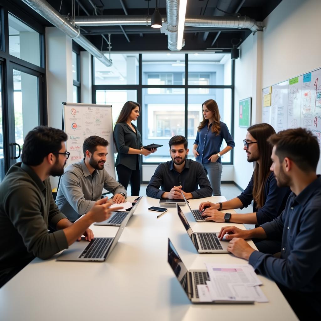 Pakistani Entrepreneurs Collaborating on a Business Project