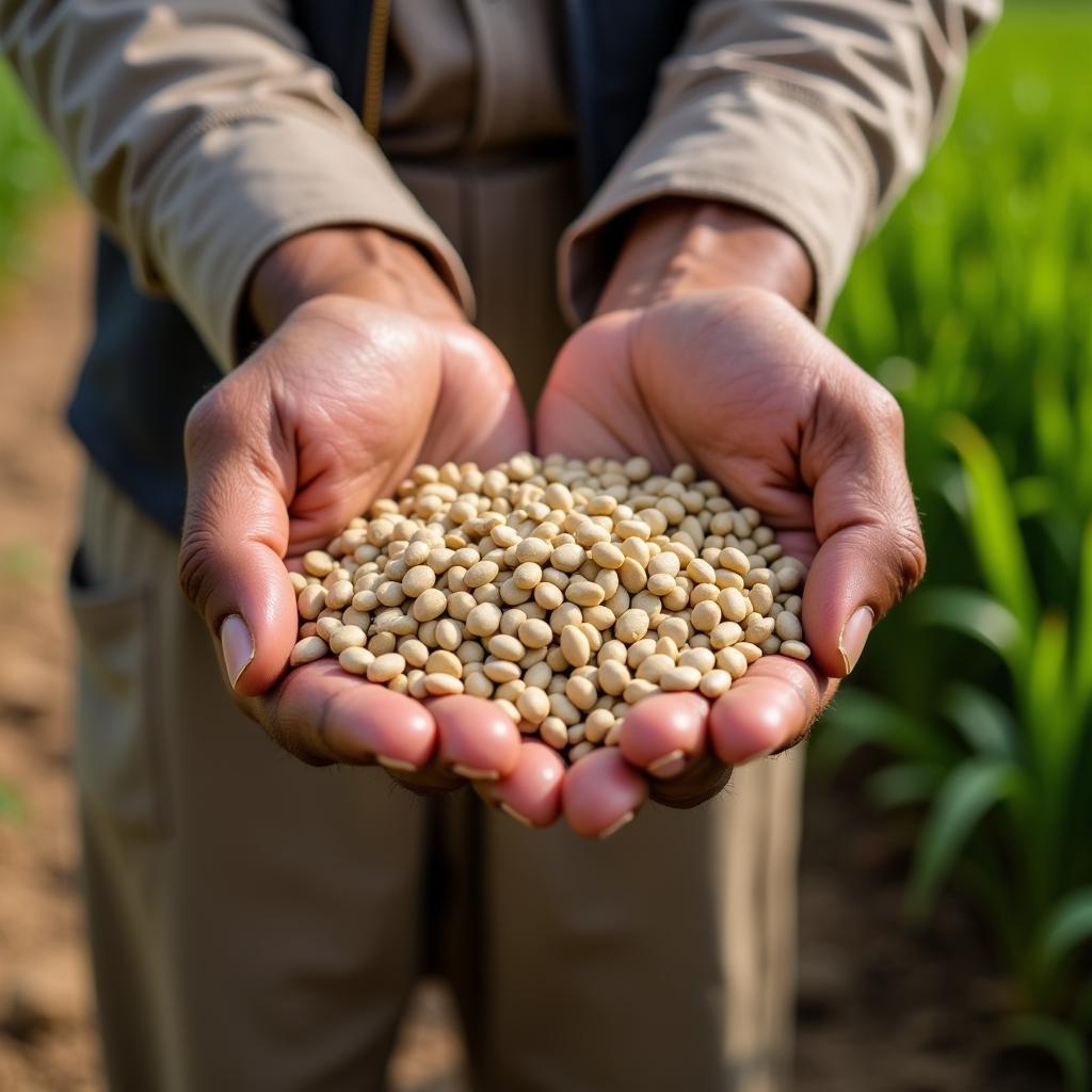 Pakistani Farmer Examining Hybrid Seeds