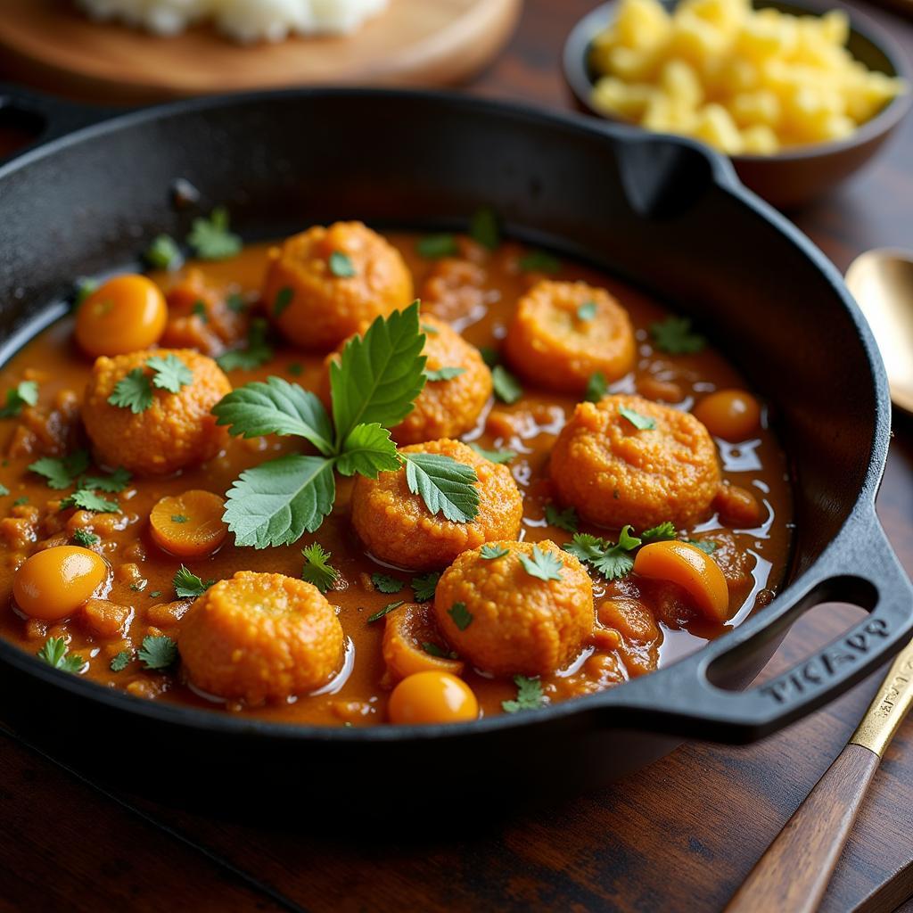 Pakistani Food Cooked in Cast Iron Cookware