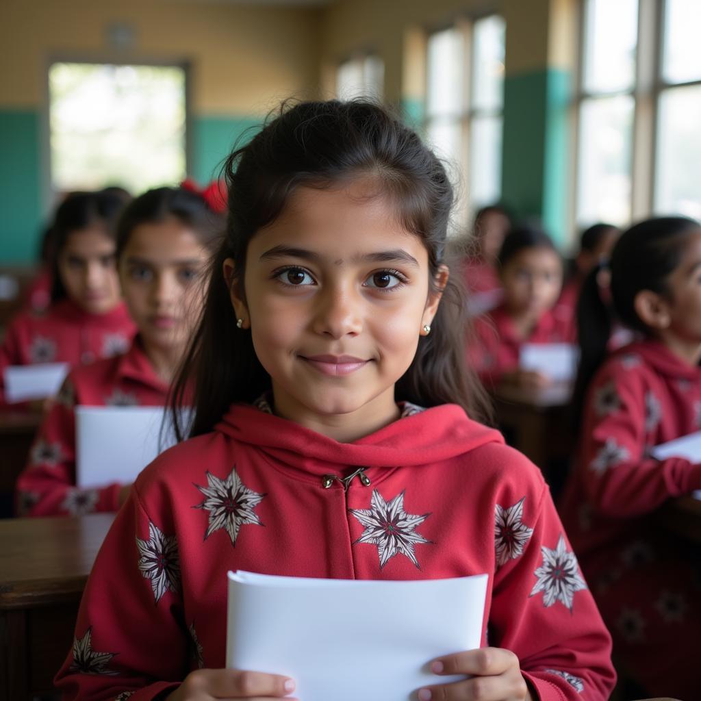 Pakistani Girl Attending School After Being Saved From Child Marriage