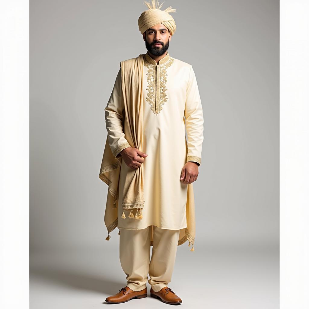 Traditional Pakistani Groom Mehndi Attire