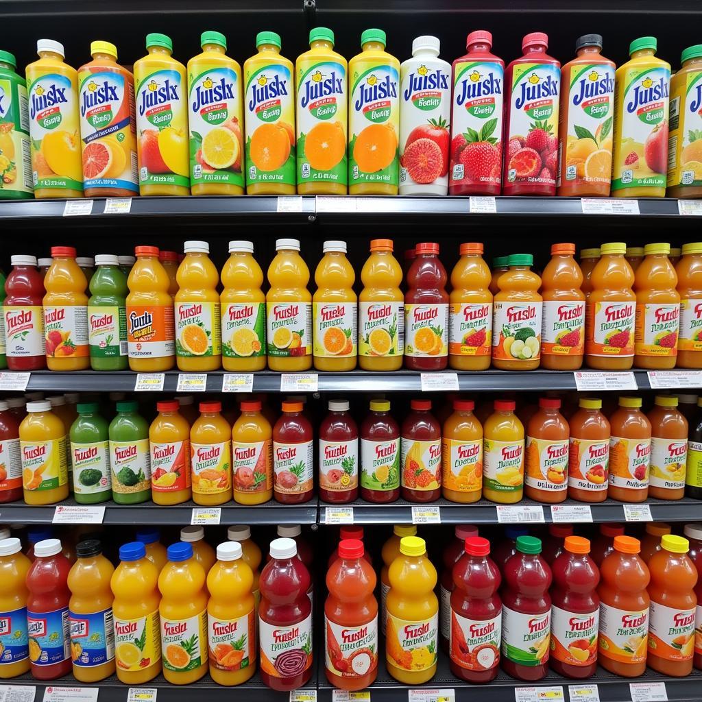 Variety of Pakistani Juice Brands on Display