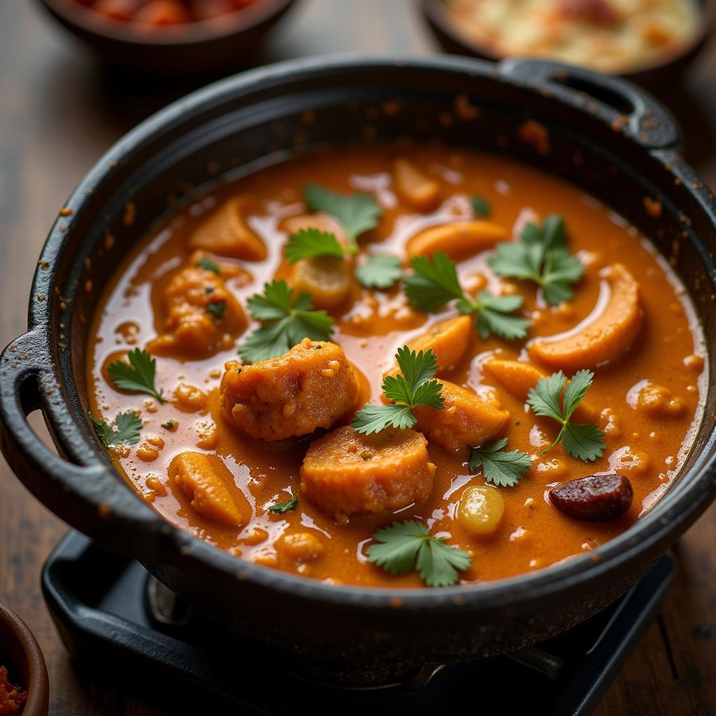 Pakistani Karahi in Cast Iron Pot