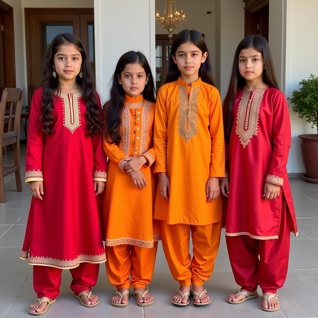 Pakistani Children in Traditional Wear