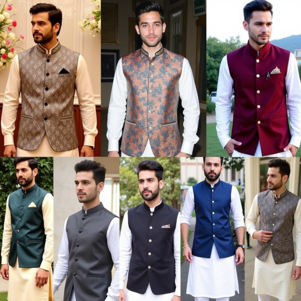 Pakistani Men Showcasing Different Waistcoat Styles