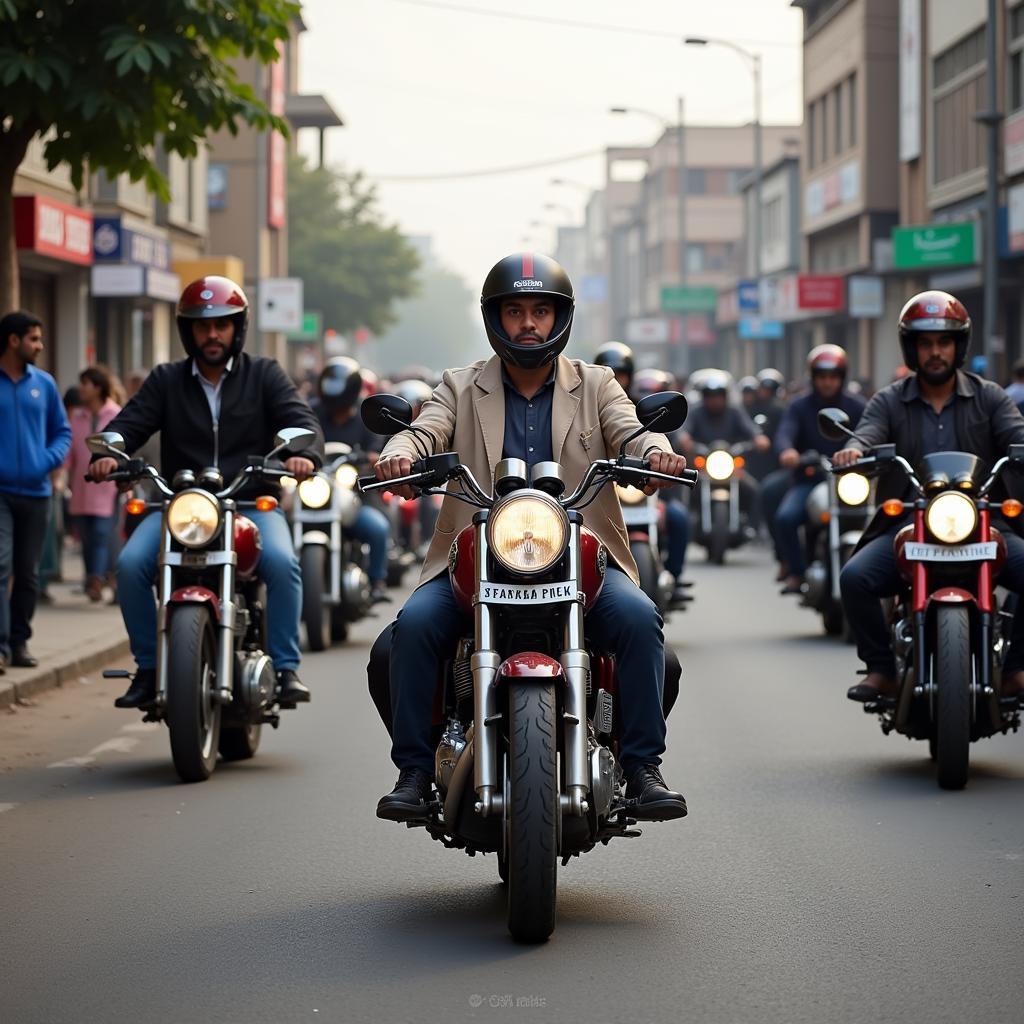 Vibrant Pakistani Motorcycle Market Scene