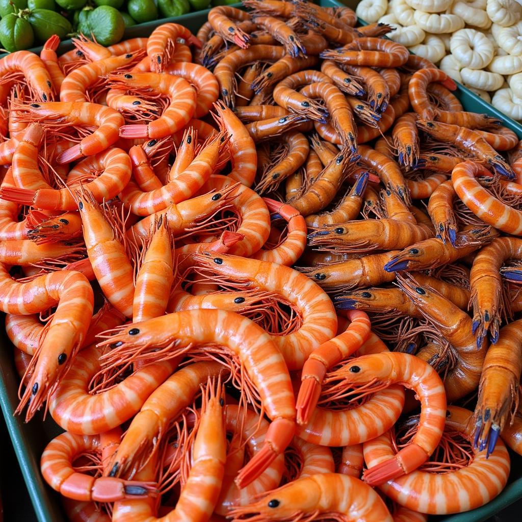 Pakistani Prawn Variety Market Display