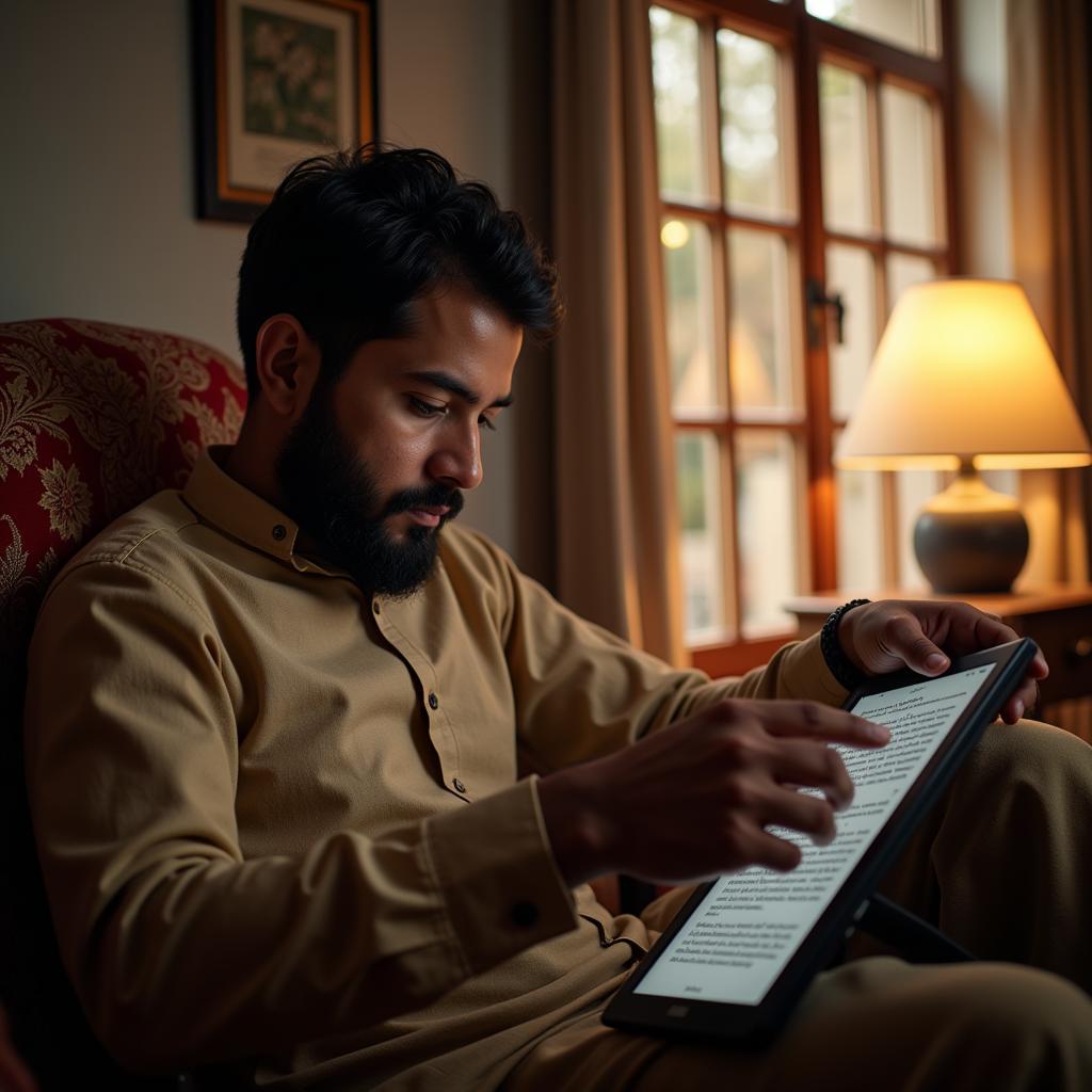 Pakistani Reader Enjoying Kindle Paperwhite