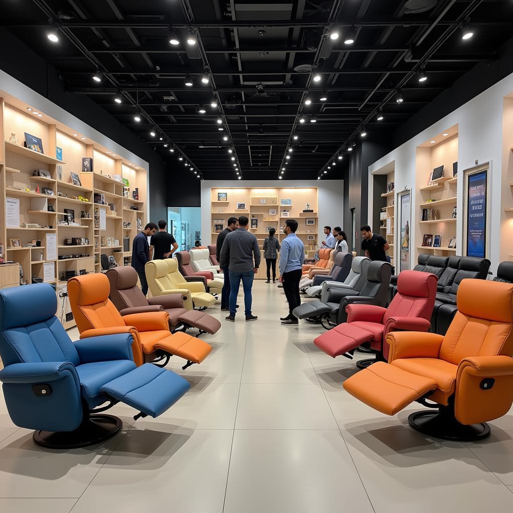 Modern Recliners Displayed in a Pakistani Showroom