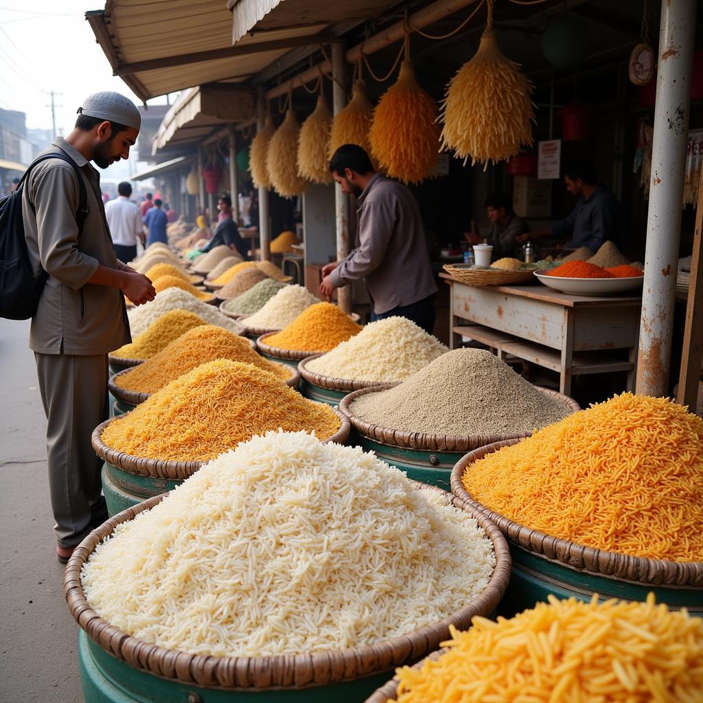 Pakistani Rice Market Scene