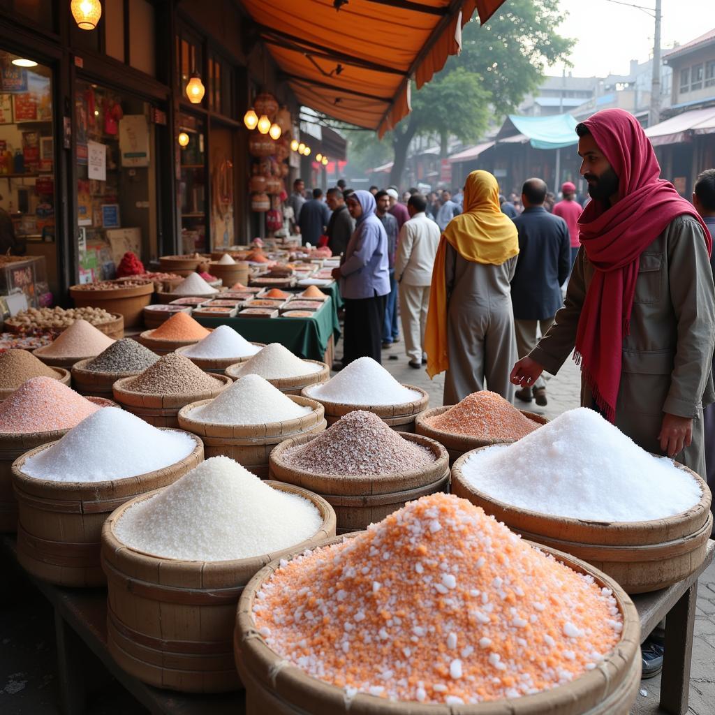 Pakistani Salt Market Vendors