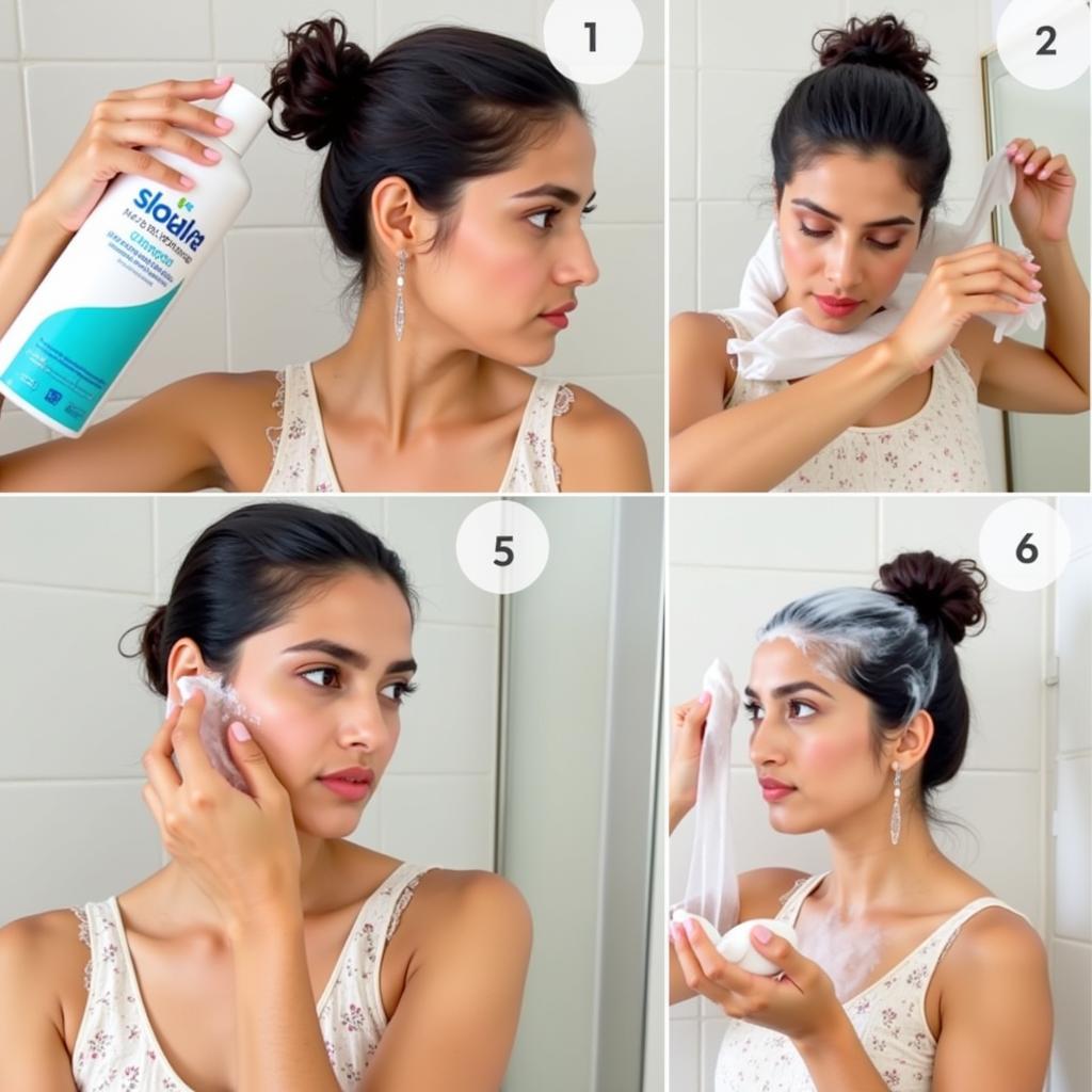 Pakistani Woman Using Clarifying Shampoo