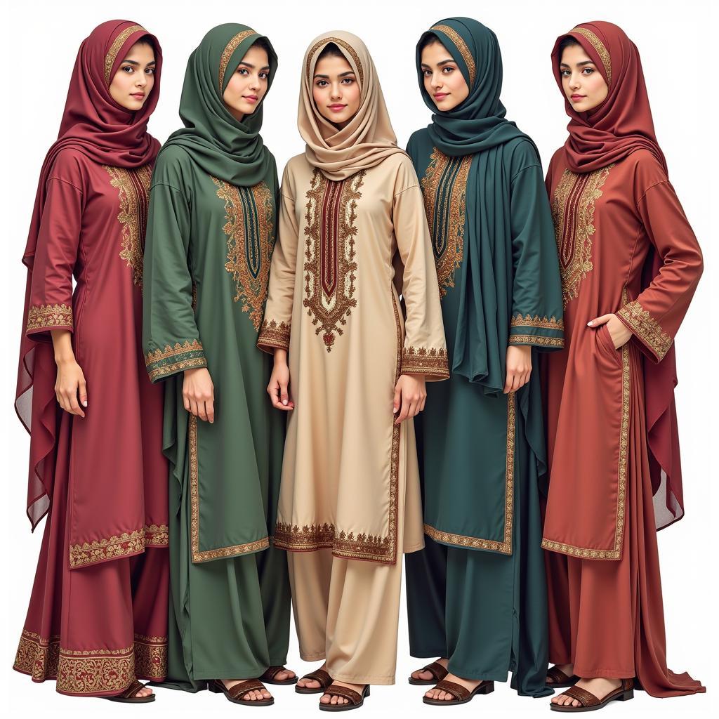 Pakistani Women Wearing Different Khimar Styles