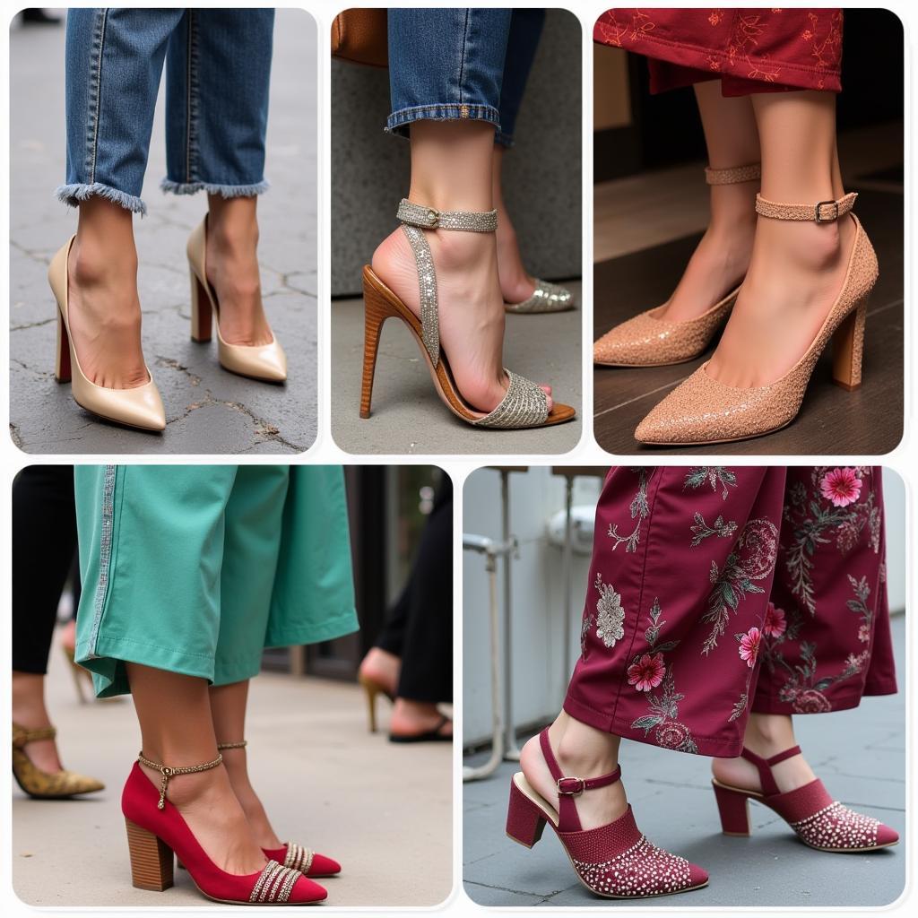 Pakistani Women in Various Heel Styles