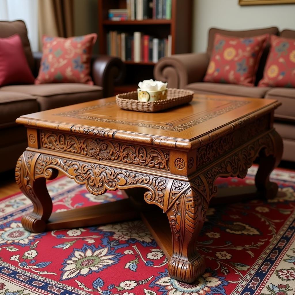 Handcrafted Wooden Coffee Table in Pakistan