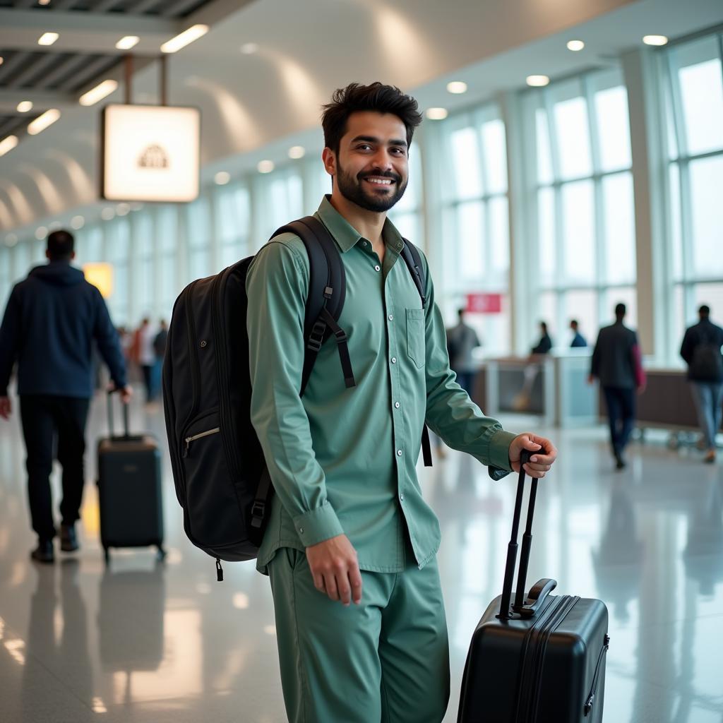 Pakistani Worker Arriving at Hamad International Airport, Doha