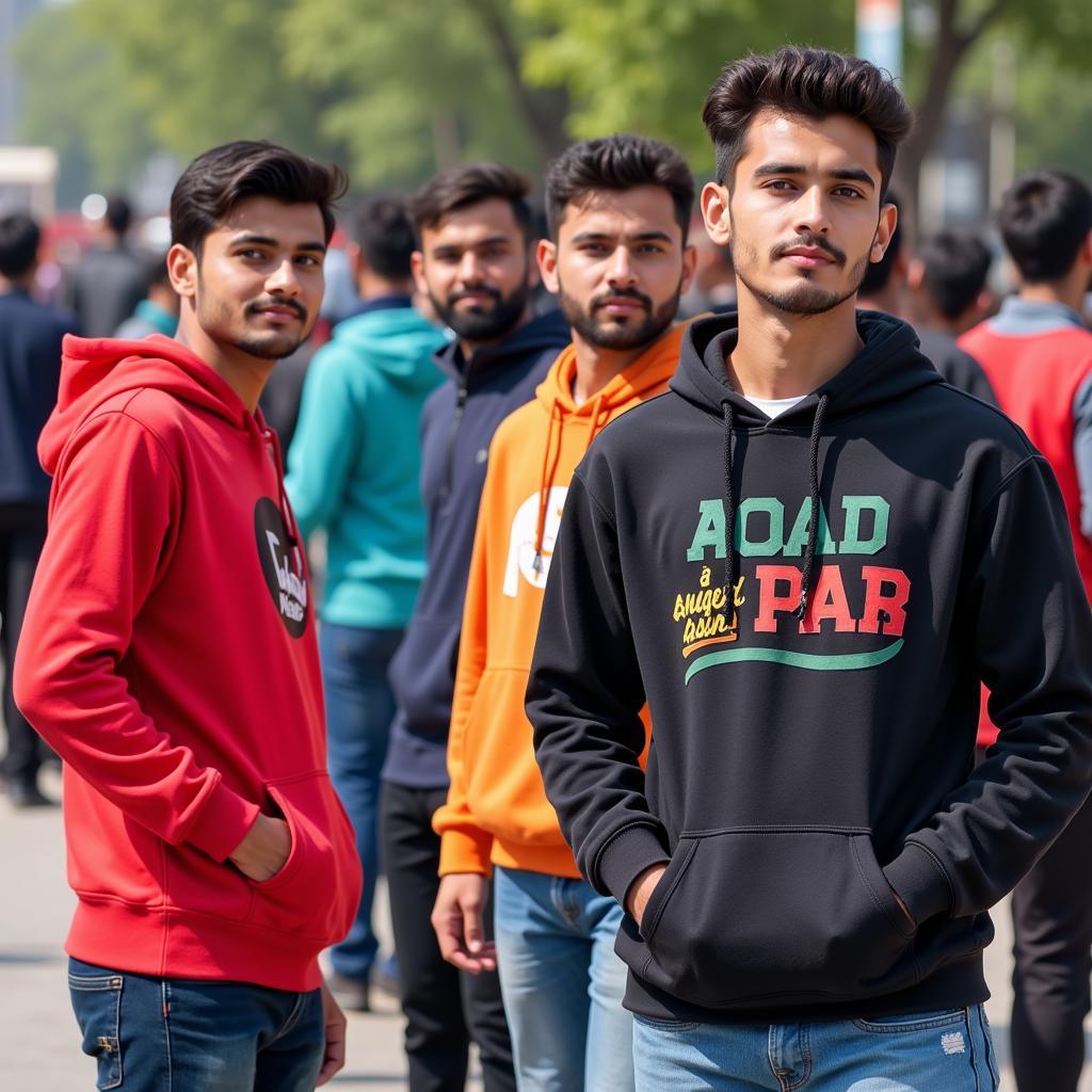 Pakistani Youth Wearing Hoodies