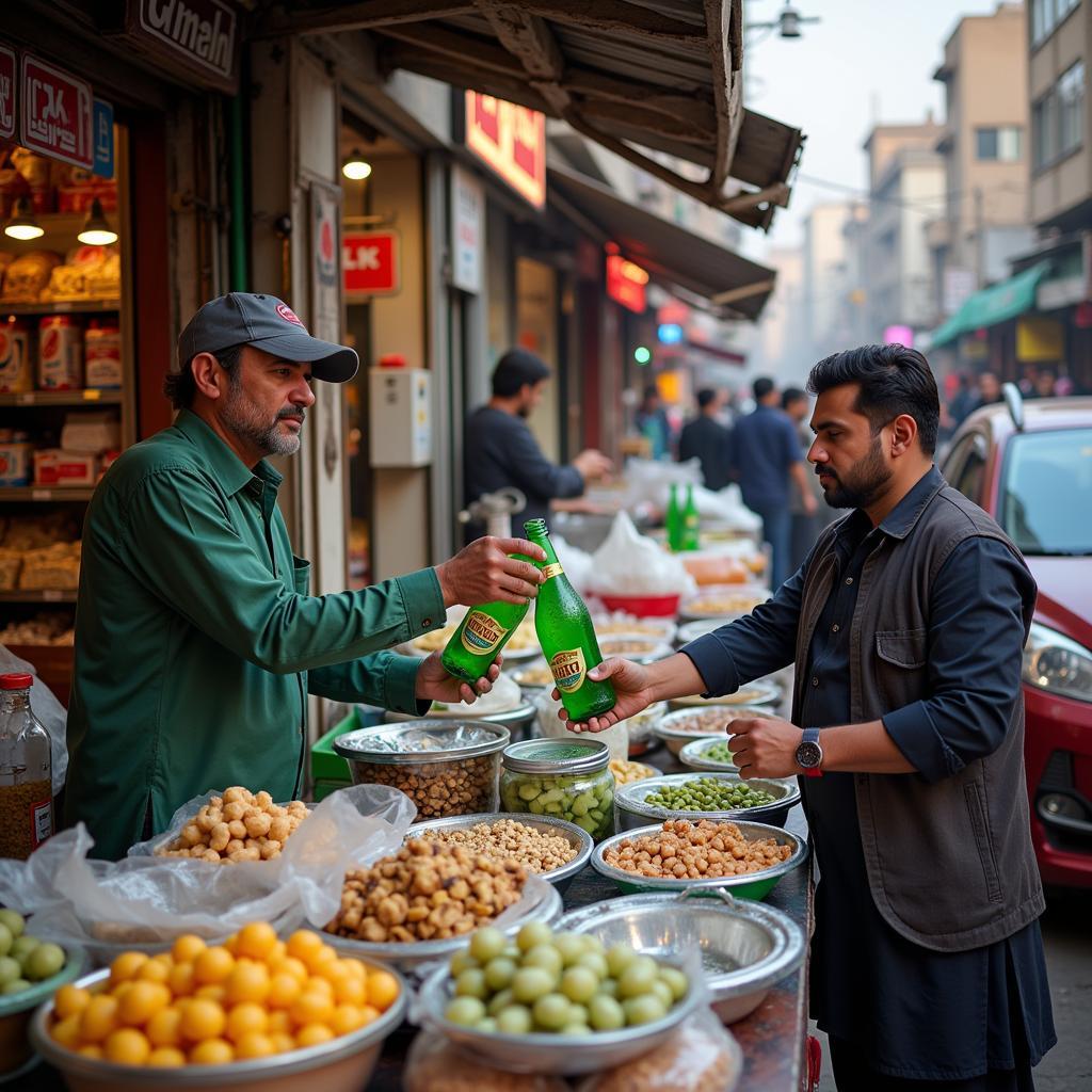 Pakola Street Vendor in a Busy Pakistani Market