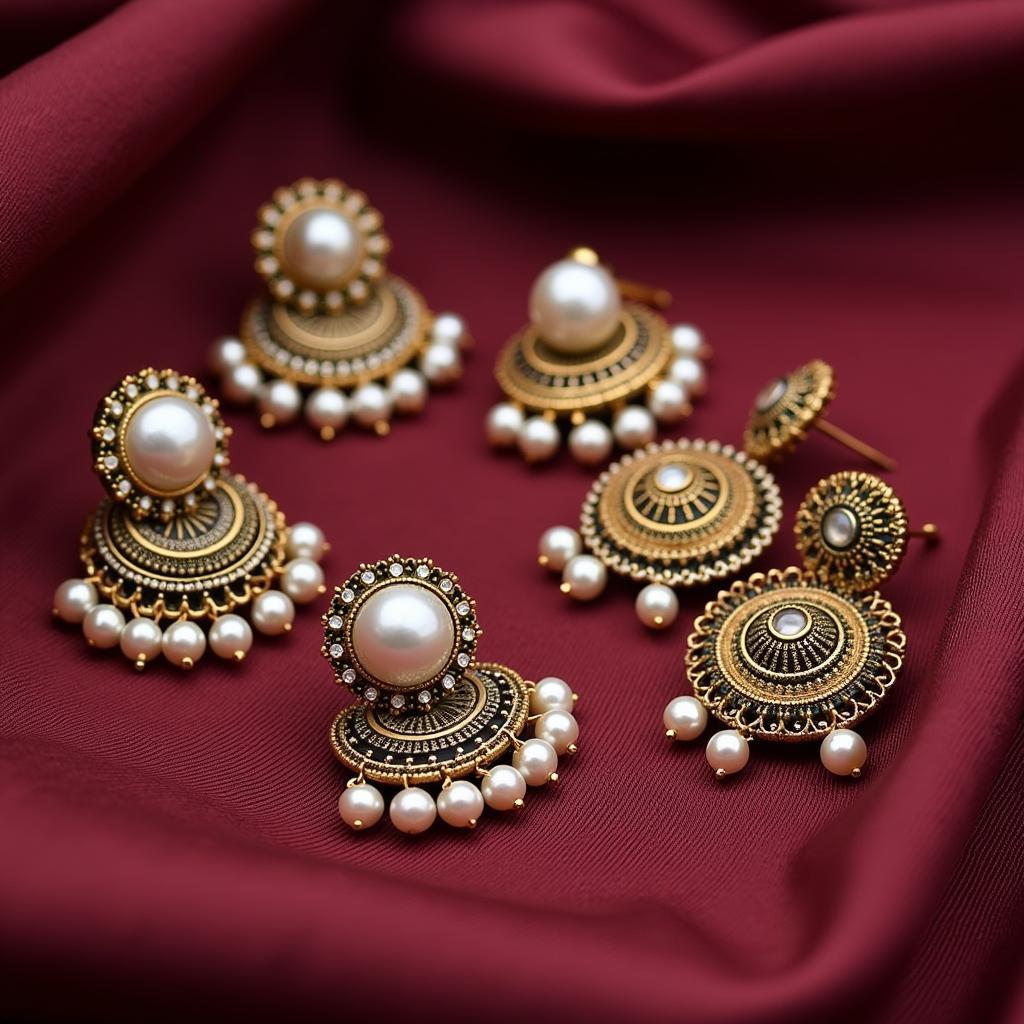 Traditional Jhumka Pearl Earrings in Pakistan