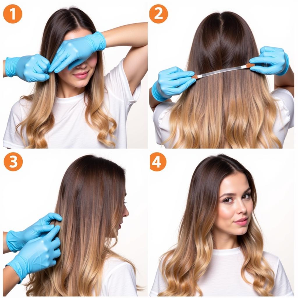 Applying permanent hair color shampoo