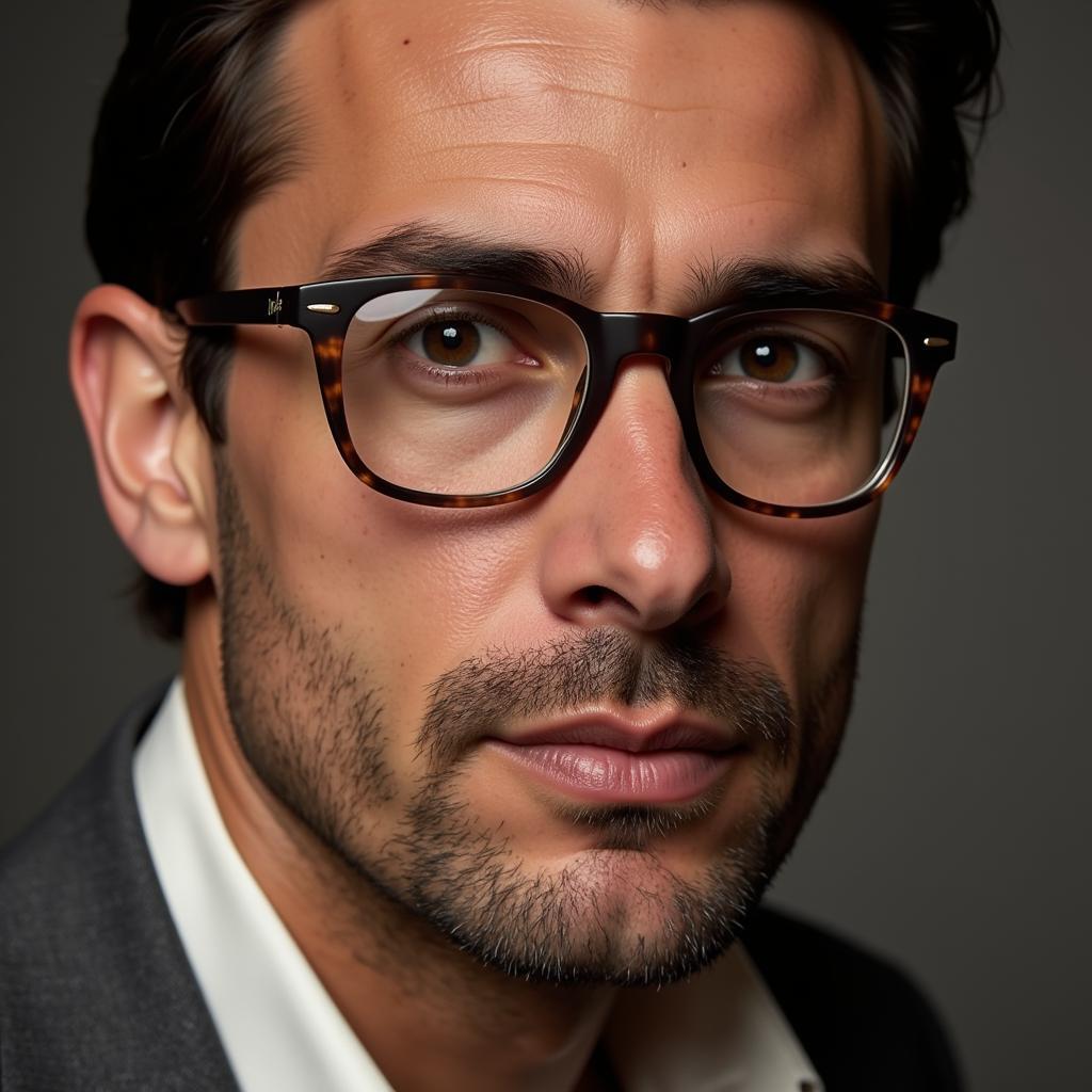 Man wearing Persol glasses, showcasing the style and fit