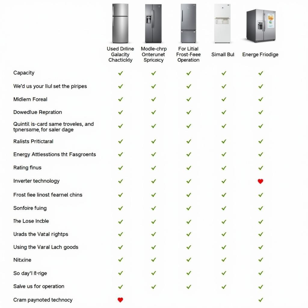 Comparison of Philips Fridge Features