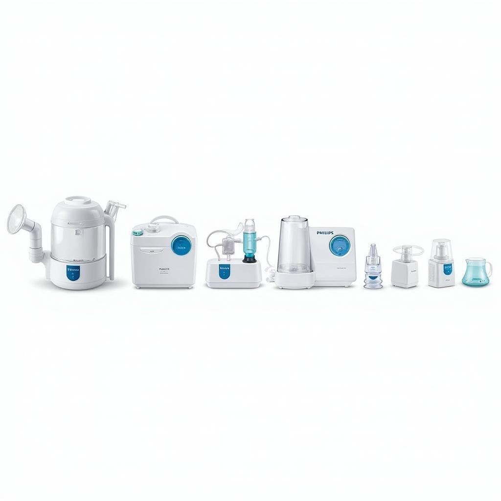 Different models of Philips nebulizers