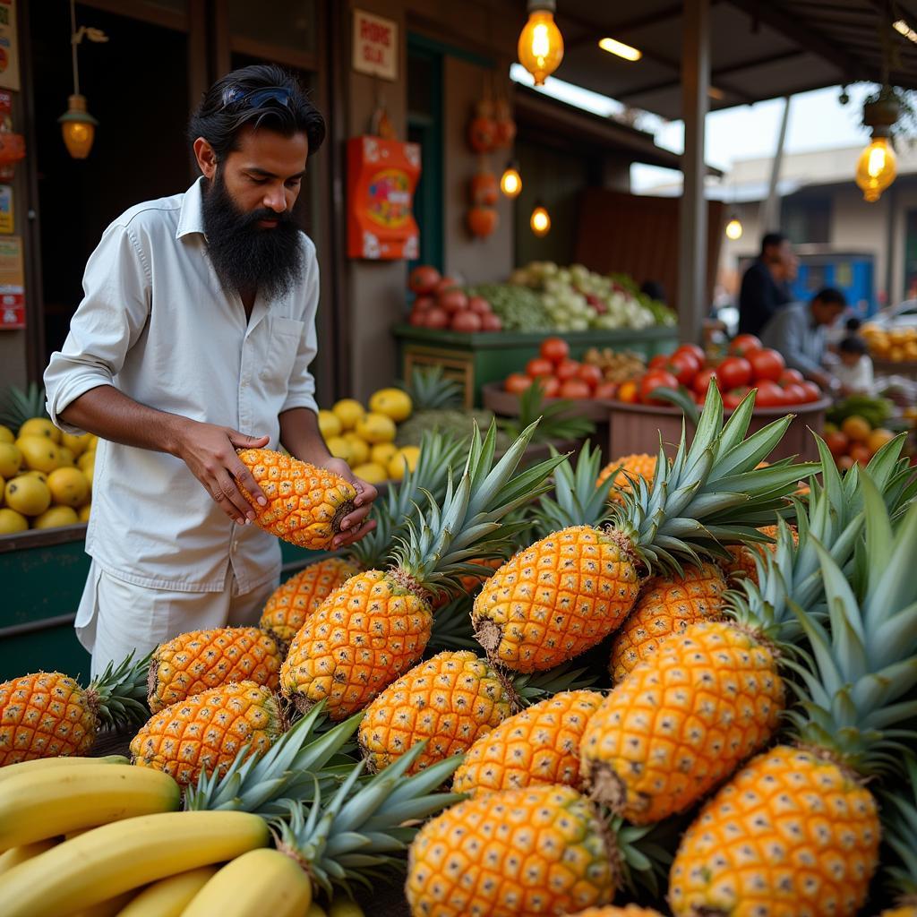 Pineapple in a Pakistani Market