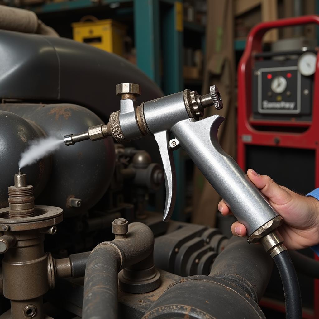 Pneumatic Grease Gun in a Pakistani Workshop