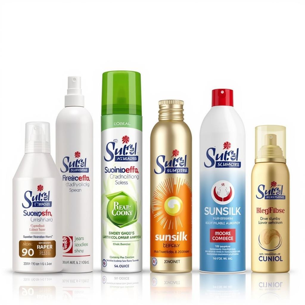 Display of Gatsby, Sunsilk and L'Oreal hairspray bottles available in Pakistan.