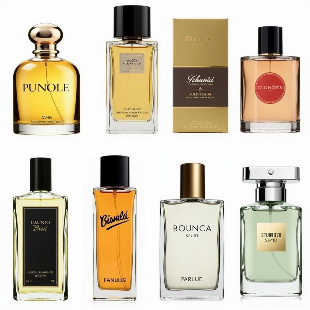 Popular long-lasting perfumes displayed in a Pakistani shop