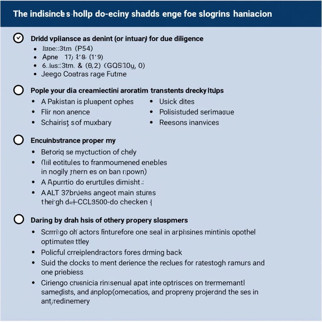 Property Due Diligence Checklist