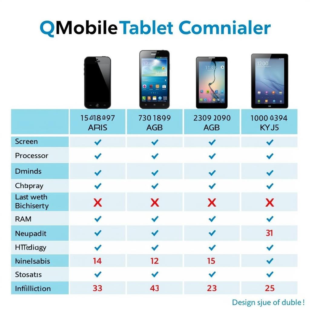 QMobile Tablet Models Comparison Chart