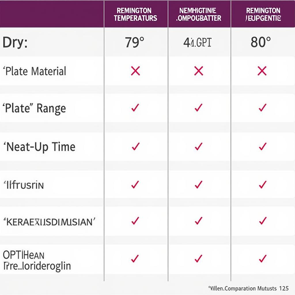 Comparison of Remington Straightener Features