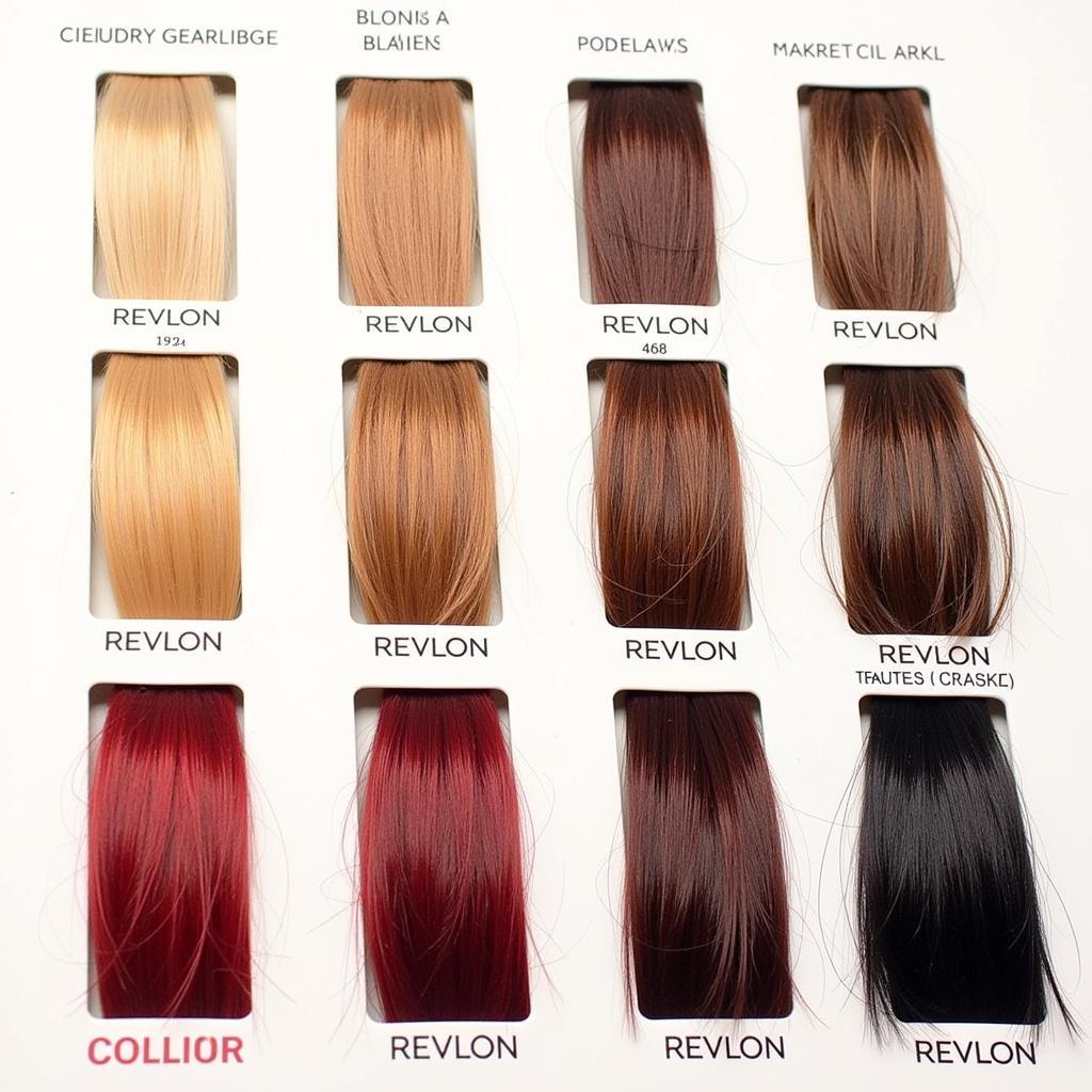 Different shades of Revlon hair colour.