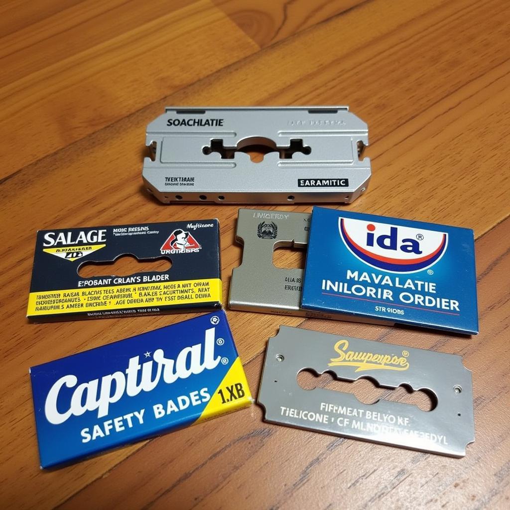 Different types of safety razor blades available in Pakistan.