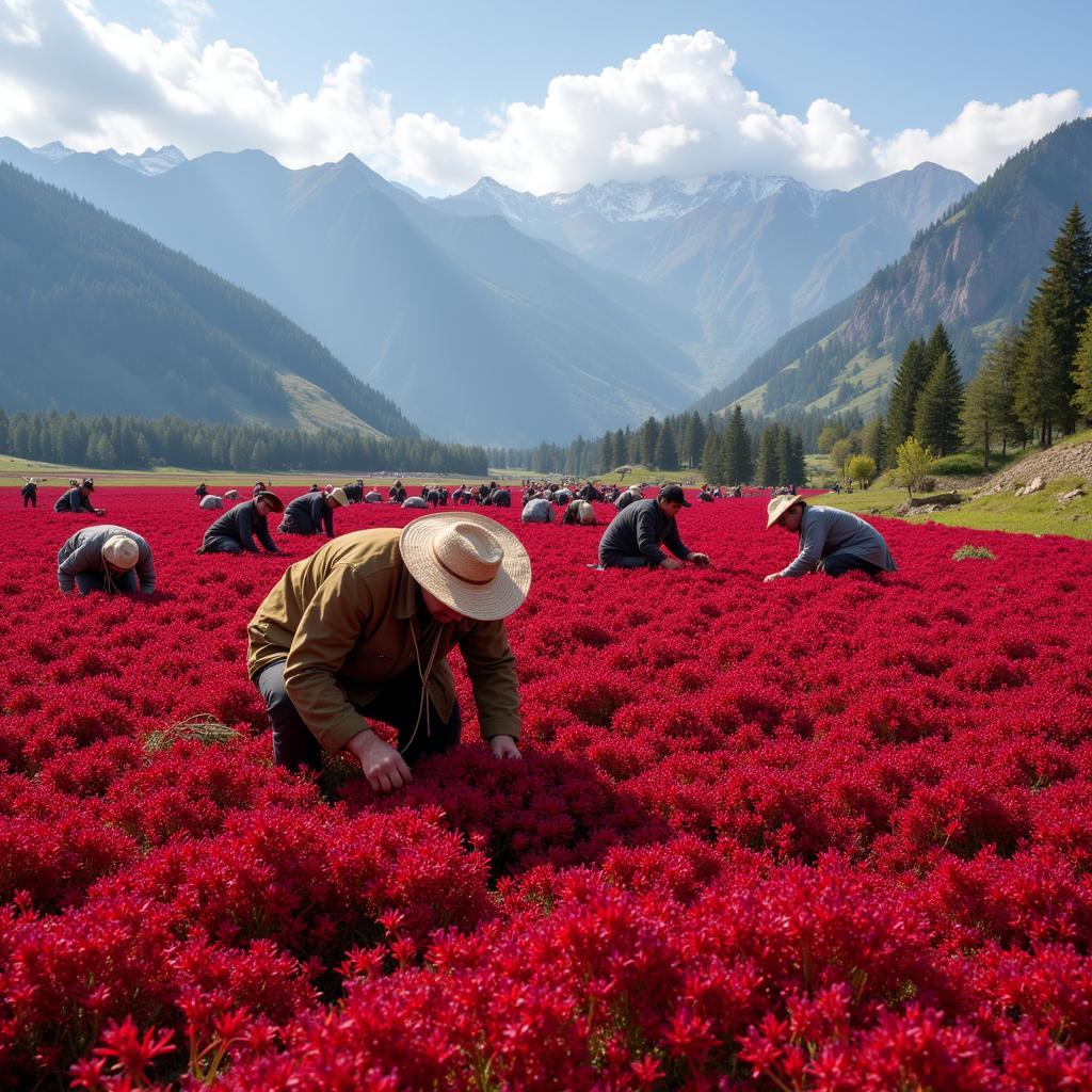 Saffron Harvest in Kashmir