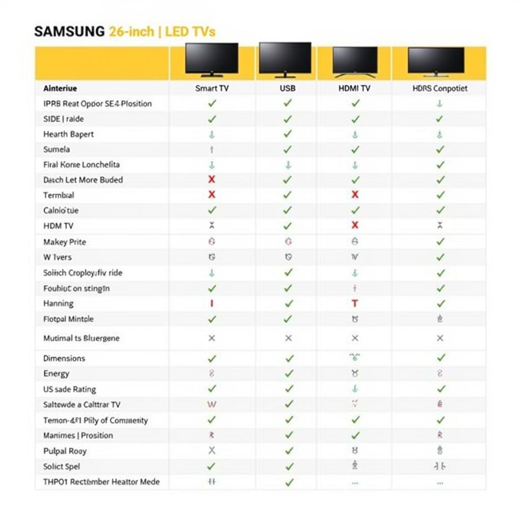 Samsung 26 Inch LED TV Features Comparison