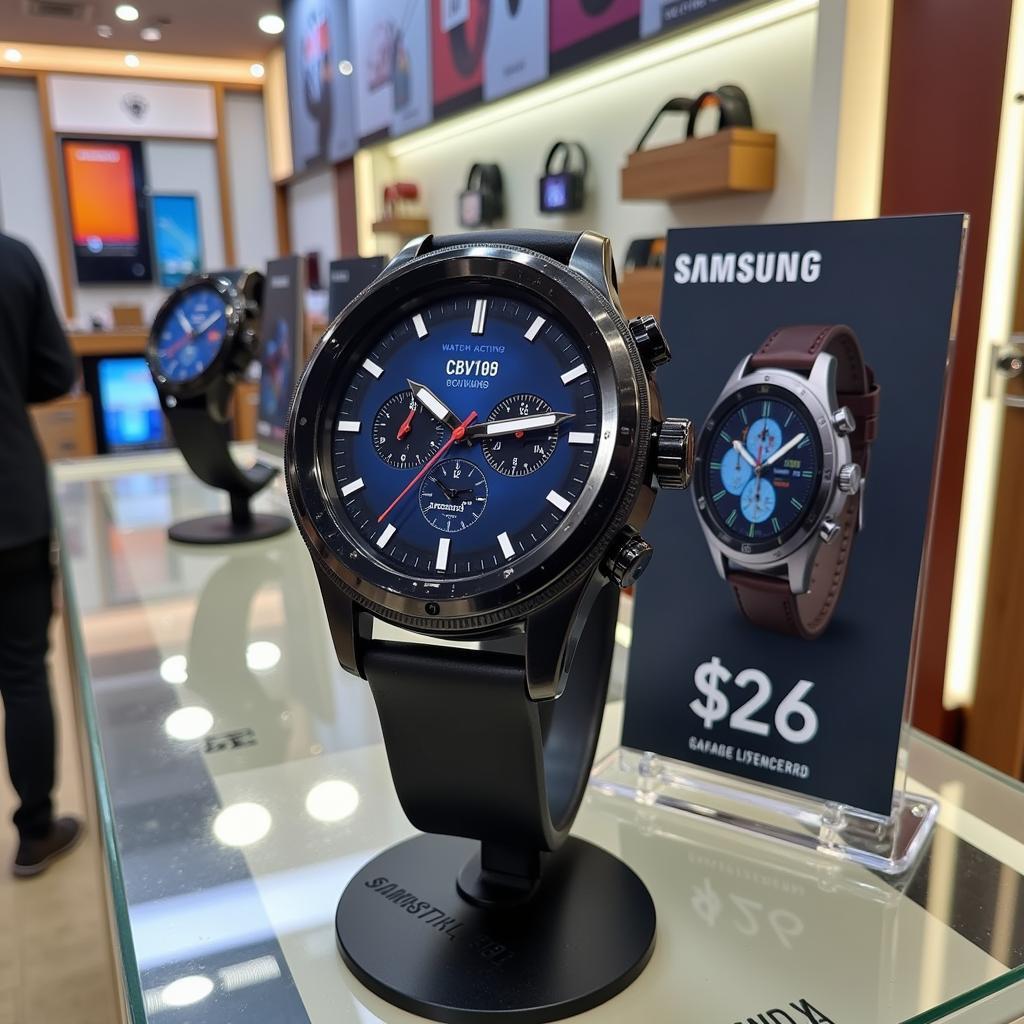 Samsung Watch Active 2 displayed in a Pakistani electronics store