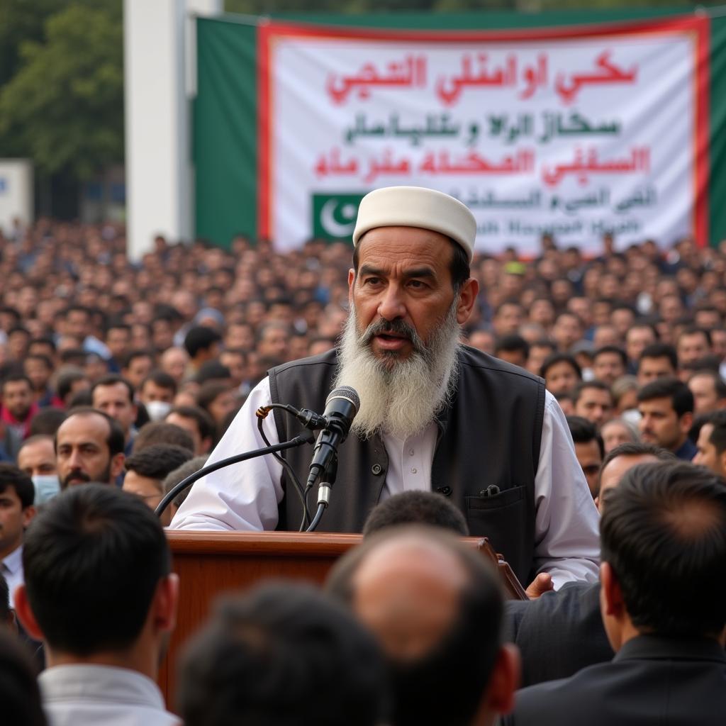 Sardar Khan Niazi addressing a gathering in Islamabad