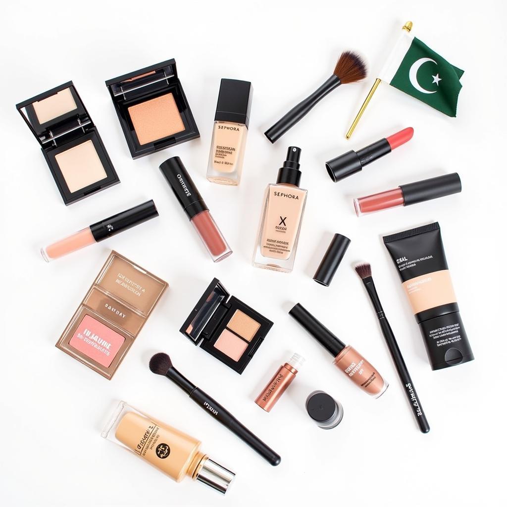 Sephora Makeup Products Flatlay